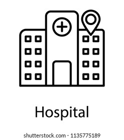 
A Navigation Map Pointer With Hospital Building To Track Hospital Location
