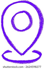 Navigation Map Pointer Icon Grunge Brush Stroke Drawing Vector