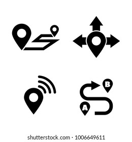 Navigation Map. Simple Related Vector Icons Set for Video, Mobile Apps, Web Sites, Print Projects and Your Design. Black Flat Illustration on White Background.
