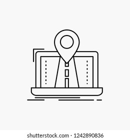 Navigation, Map, System, GPS, Route Line Icon. Vector isolated illustration