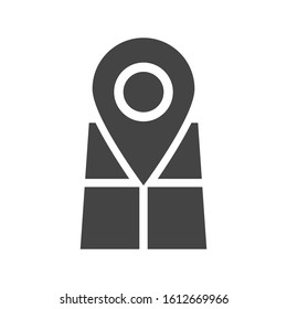Navigation map vector icon with white background