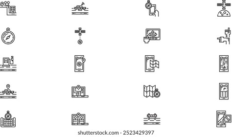 Navigation and maps icons High-Quality Vector Icons Collection with Editable Stroke. Ideal for Professional and Creative Projects.
