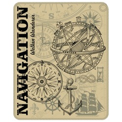 Navigation maritime vector design. Nautical design. Navy illustration. Ocean wallpaper. Sailboat, anchor, steering wheel, marine rope knot, vintage marine compass and Armillary Sphere, vector illustra