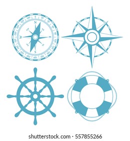 Navigation Maritime Vector Icon Set Illustration Isolated On White Background. Marine Abstract Vector Icon.