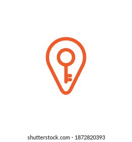 Navigation marker and key. Vector symbol