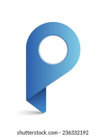 Navigation marker, map pointer, vector icon