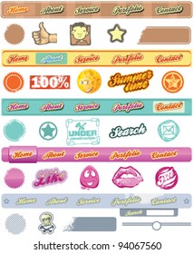 navigation menu bars with icons set