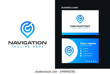Navigation Monogram Modern Concept Logo Template. Vector Illustration