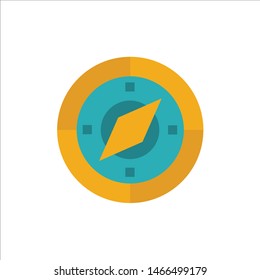 Navigation, Navigator, Compass, Location  Flat Color Icon. Vector icon banner Template. Vector Icon Template background