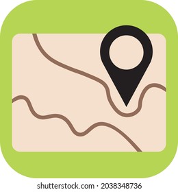 Navigation on map, illustration, vector, on a white background.