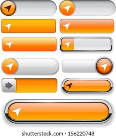 Navigation orange design elements for website or app. Vector eps10.