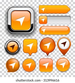 Navigation orange design elements for website or app. Vector eps10.
