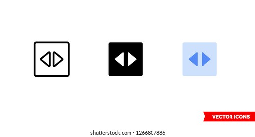 Navigation pane icon of 3 types: color, black and white, outline. Isolated vector sign symbol.