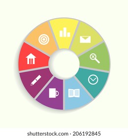Navigation panel with different icons