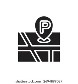 Navigation Parking Filled Icon Vector illustration