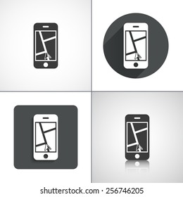 Navigation phone icons. Set elements for design. Vector illustration.