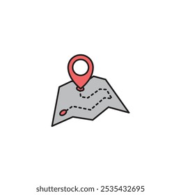 Navigation pin colored vector icon on white background