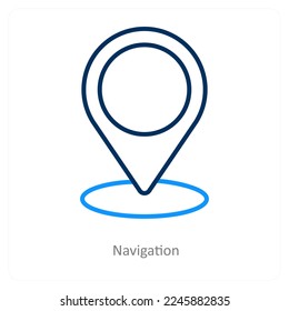 Concepto de icono de navegación y pin