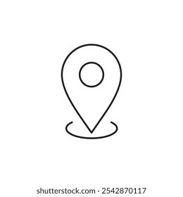 Navigation pin icon. filled and line stroke icons