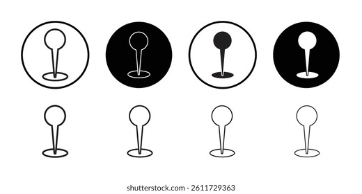 Navigation pin icon Flat simple outline set