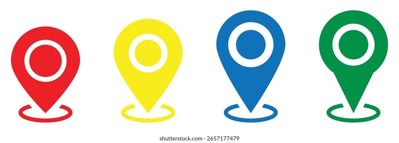 Navigation pin icon, map pointers, pin, marker, navigation, GPS, position, pointer on white background