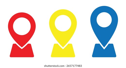 Icono de pin de navegación, punteros de mapa, pin, marcador, navegación, GPS, posición, puntero sobre fondo blanco