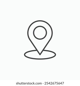 Navigation pin icon set in black color