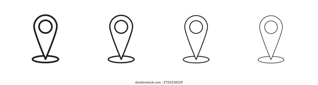 Conjunto de iconos de pin de navegación Vector eps10. ilustración, Plantilla de pictograma de símbolo de logotipo