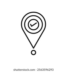 Navigation pin icon Simple thin line flat symbol
