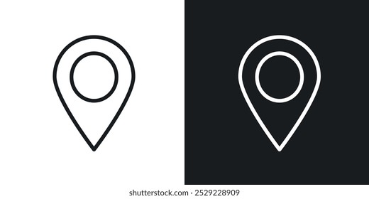 Navigation pin icon in Thin line black color. flat simple vector symbols illustration.