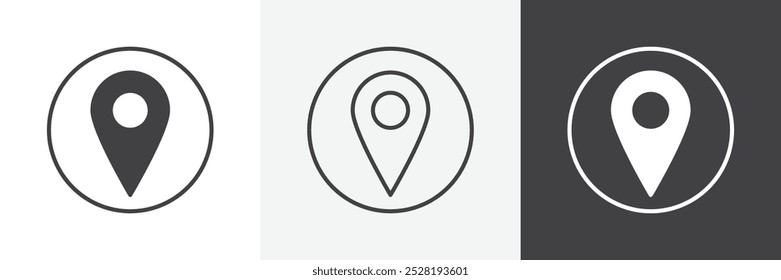 Navigation pin icon.Trendy modern flat linear vector illustration on white background.