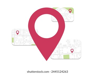 Navigation pin. Location with GPS map app. Vector illustration on white background