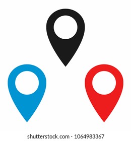 Navigation pin or map pin. GPS location symbol. Vector