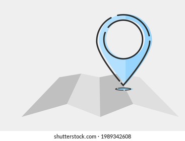 Navigation pin map set, location pointer, vector flat symbol marker.