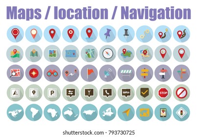 Navigation pins - Map Icons, destination Icons and Location Icons