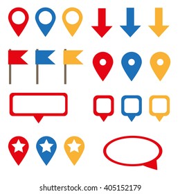 Navigation pins vector set