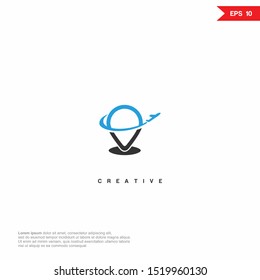 Navigation with plane Logo icon design. Premium emblem. Vector graphic design template element. Graphic Symbol for Corporate Business Identity. 