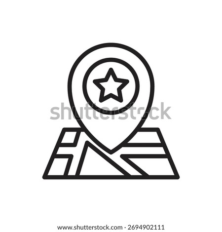 Navigation Point Of Interest Outline Icon Vector illustration
