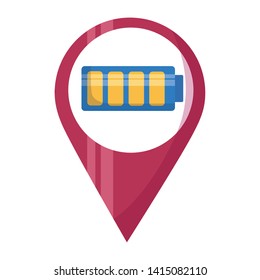 navigation pointer battery energy on white background vector illustration