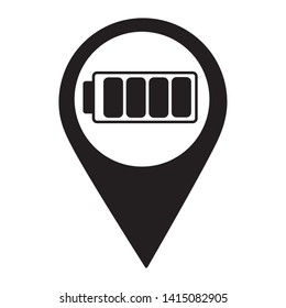 navigation pointer battery energy on white background vector illustration