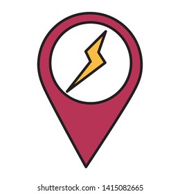 navigation pointer energy power icon vector illustration