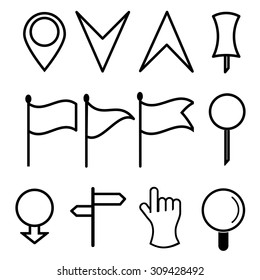 Navigation pointer icon collection