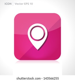 Navigation - pointer icon | vector design template | color pink | icon set | abstract with symbol |