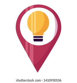 navigation pointer light bulb energy vector illustration