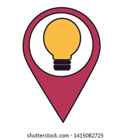 navigation pointer light bulb energy vector illustration
