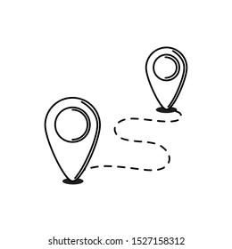 navigation pointer track illustration vacation travel icon line image design