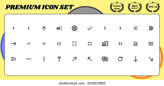 Navigation Premium Vector icon set for website and mobile device interface