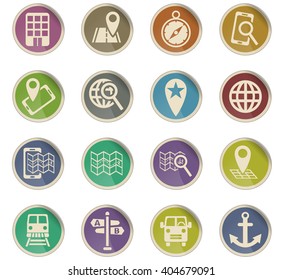 navigation ransport map web icons for user interface design