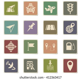 navigation ransport map web icons for user interface design