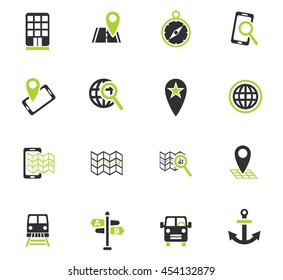 navigation ransport map web icons for user interface design